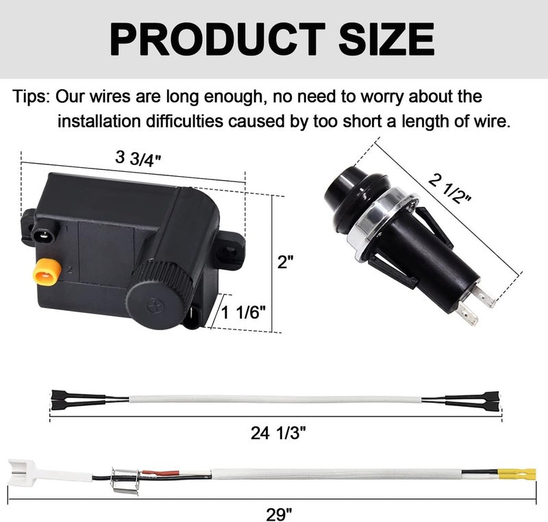JCLMER 7642 Grill Igniter Kit for Weber Spirit 210 & Spirit 310 Gas Grill, Spirit E-210, S-210, E-310, SP-310 with Up Front Controls (2013 and Newer), Barbecue Electronic Igniter Button Replacement Part - Image 3